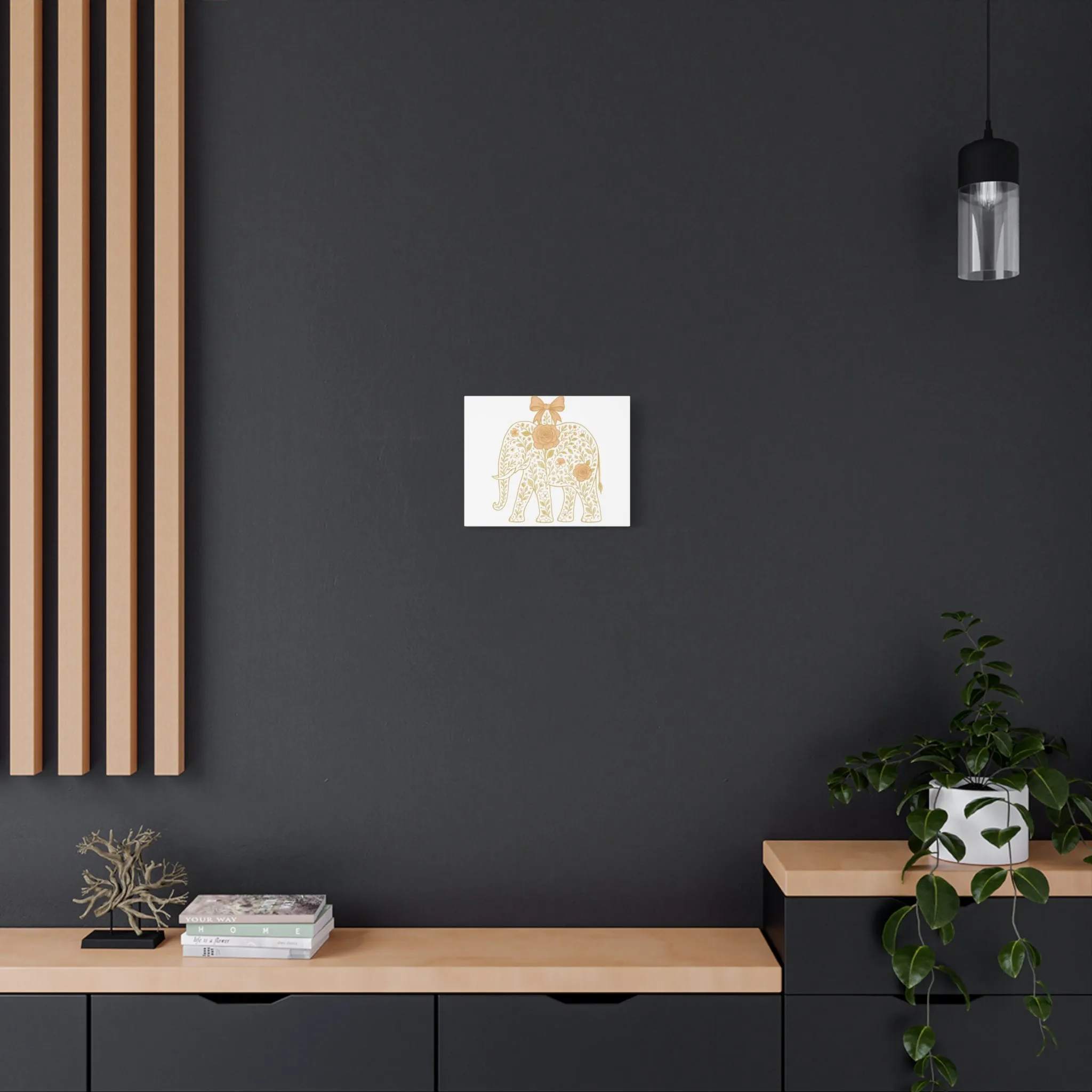 Coquette Elephant Bow Canvas Wall Art