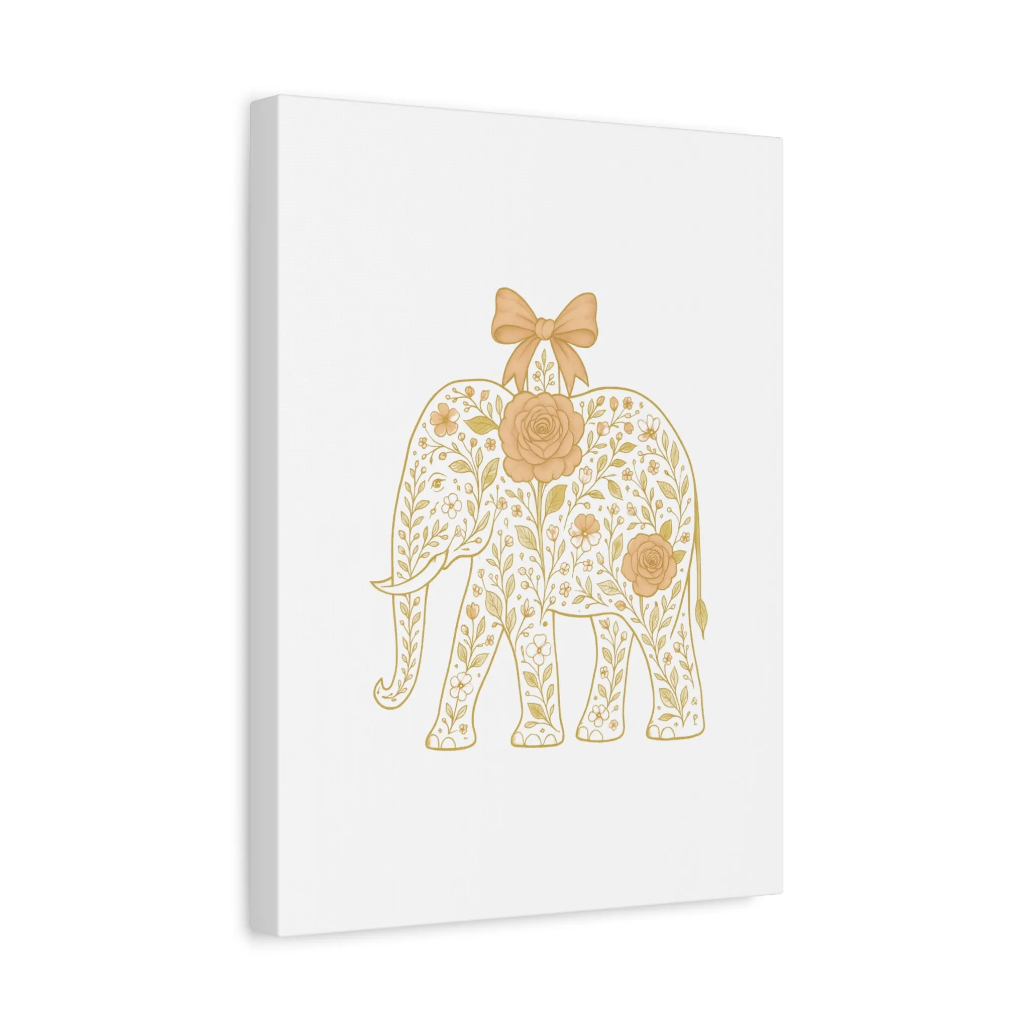 Coquette Elephant Bow Canvas Wall Art