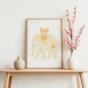 Coquette Elephant Bow Canvas Wall Art