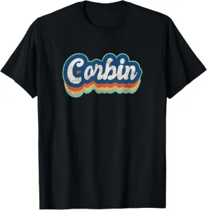 Corbin First Name Boy Vintage Style 70s 80s Personalized T-Shirt