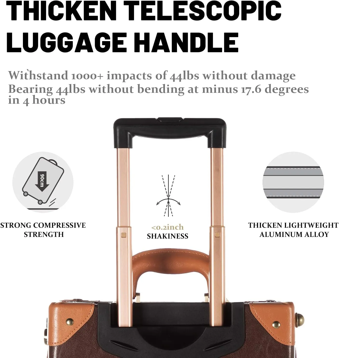 COTRUNKAGE Vintage 2 Piece Luggage Sets TSA Lock Carry On Suitcase for Women with Spinner Wheels, Cocoa Brown
