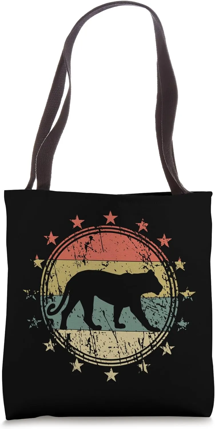 Cougar Funny Animal Vintage Design For Cougar Lovers Tote Bag