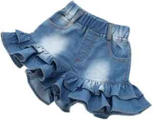 Cowboy Shorts, Children's Double-Layer Fungus Edge Cute,with Pants Bag