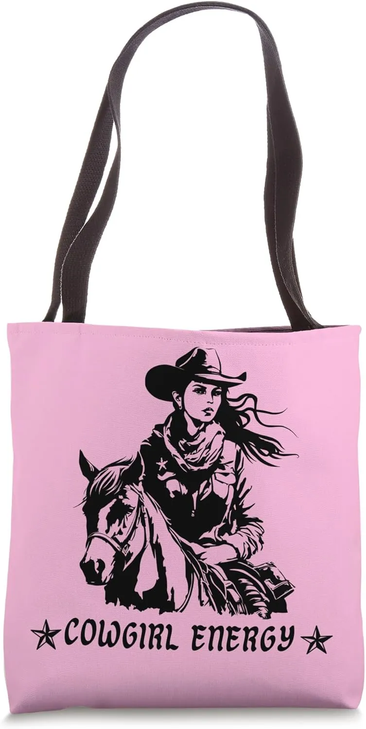 Cowgirl Energy Rustic Vintage Western Southern Style Tote Bag