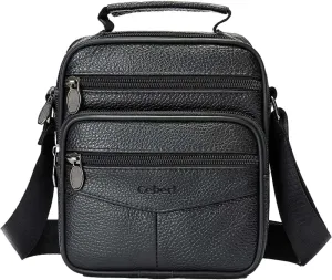 Cowhide Leather Messenger Bag For Men Travel Shoulder Crossbody Bag Waterproof Casual Sling Business Handbag