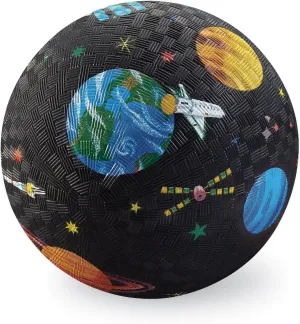 Crocodile Creek Playground Ball - Durable Rubber Ball for Kids Ages 3 and Up - Bouncy Inflatable Ball for Kickball, Indoor Games, and Outdoor Sports - PVC-Free - Space Exploration - 7-inch Diameter