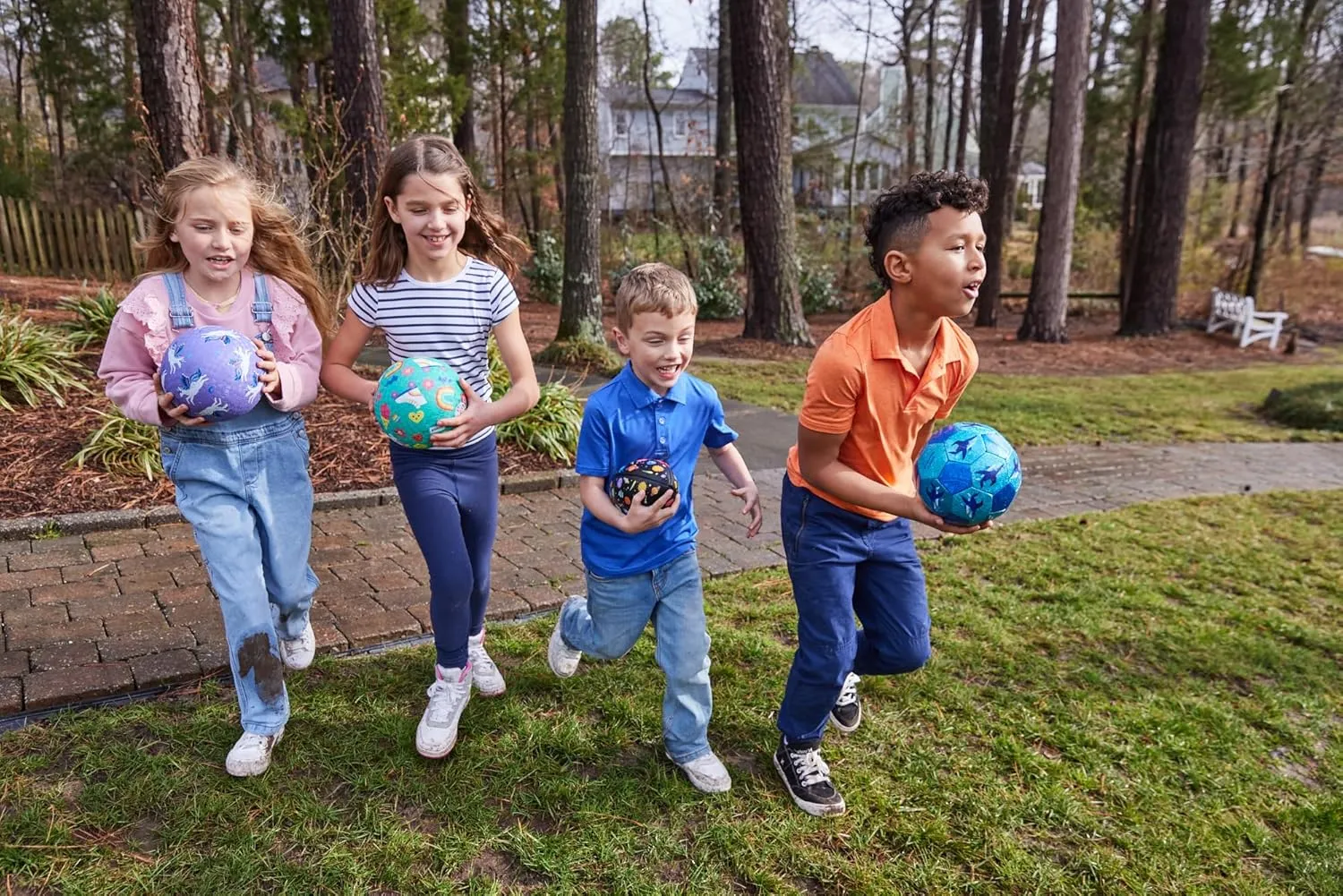 Crocodile Creek Playground Ball - Durable Rubber Ball for Kids Ages 3 and Up - Bouncy Inflatable Ball for Kickball, Indoor Games, and Outdoor Sports - PVC-Free - Space Exploration - 7-inch Diameter