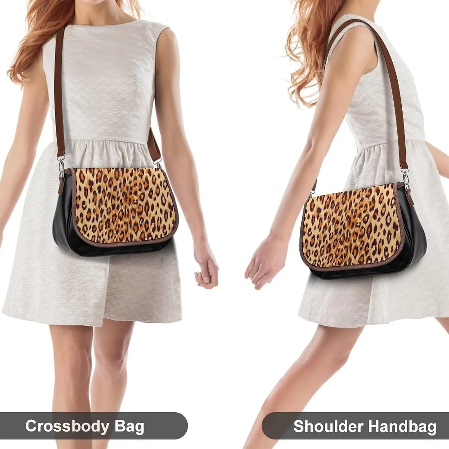 Crossbody Bag PU Leather Small Satchel, Stylish Waterproof Shoulder Handbag with Adjustable Strap for Women
