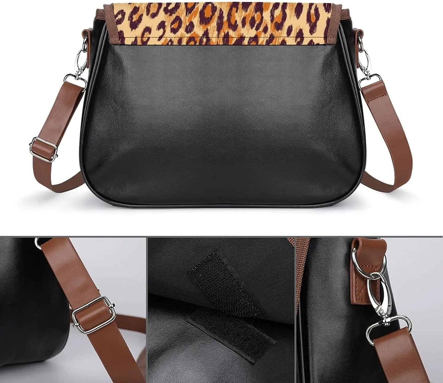 Crossbody Bag PU Leather Small Satchel, Stylish Waterproof Shoulder Handbag with Adjustable Strap for Women