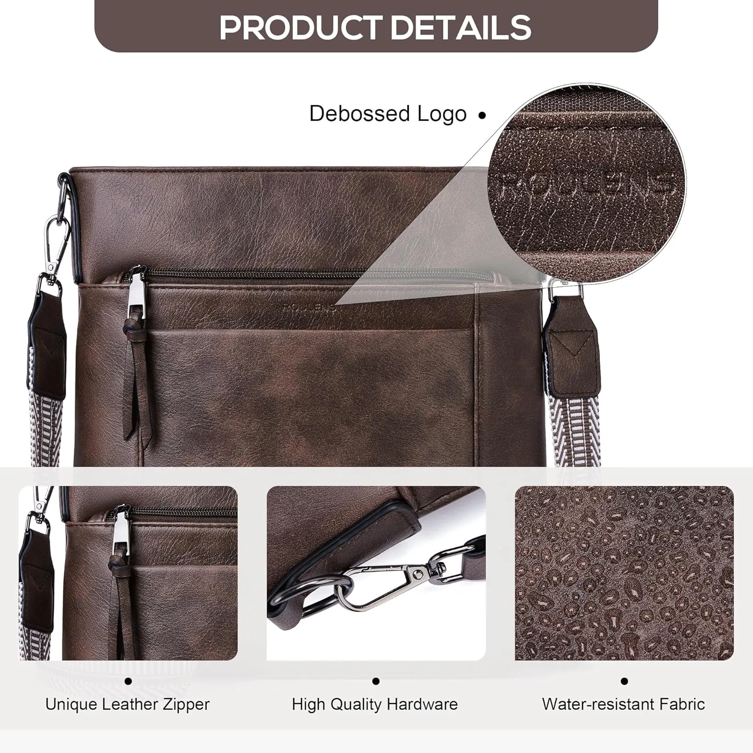 Crossbody Bags For Women Medium Crossbody Travel Purses with 4 Card Slots Leather Shoulder Handbags