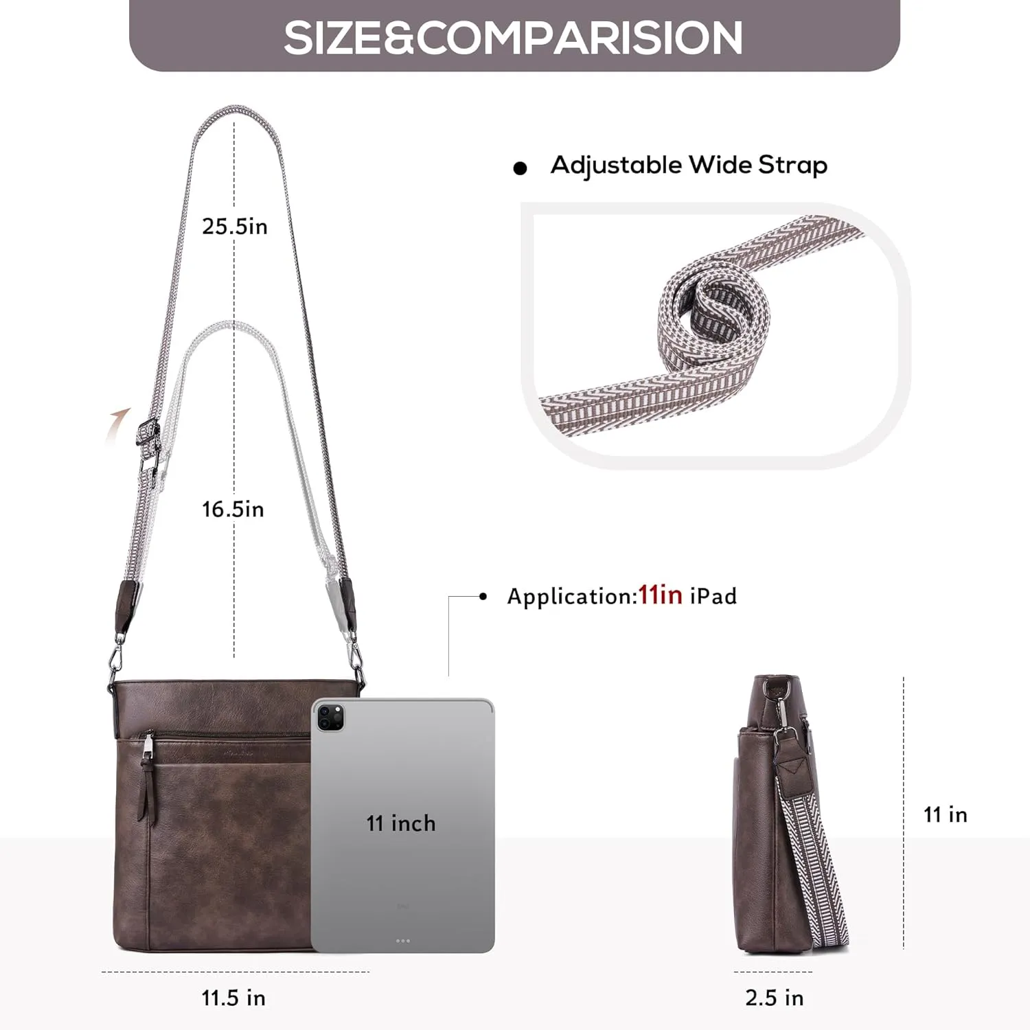 Crossbody Bags For Women Medium Crossbody Travel Purses with 4 Card Slots Leather Shoulder Handbags