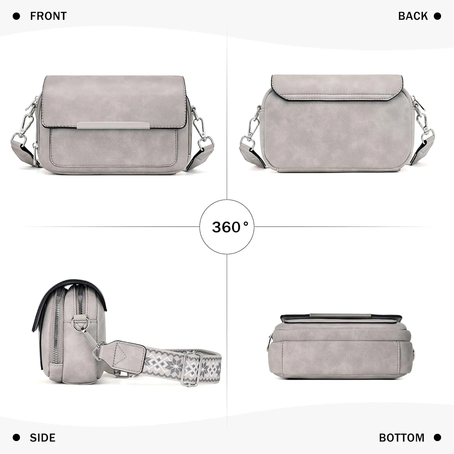 Crossbody Bags for Women Small Crossbody Wallet Purses with Card Slots Leather Shoulder Handbags Travel/Daily Use