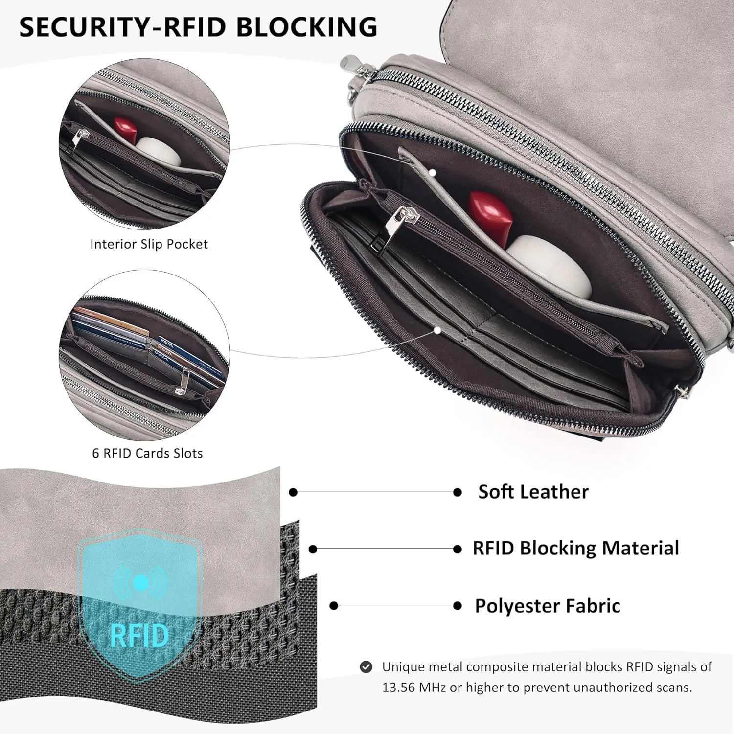 Crossbody Bags for Women Small Crossbody Wallet Purses with Card Slots Leather Shoulder Handbags Travel/Daily Use