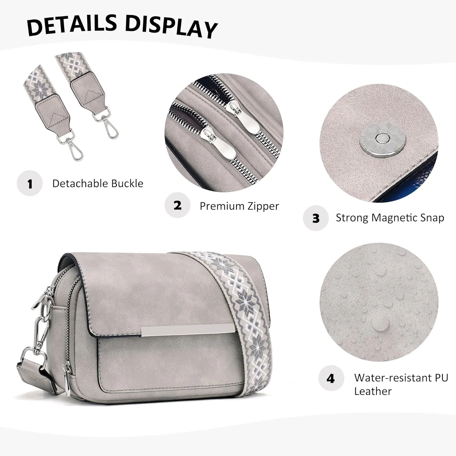 Crossbody Bags for Women Small Crossbody Wallet Purses with Card Slots Leather Shoulder Handbags Travel/Daily Use