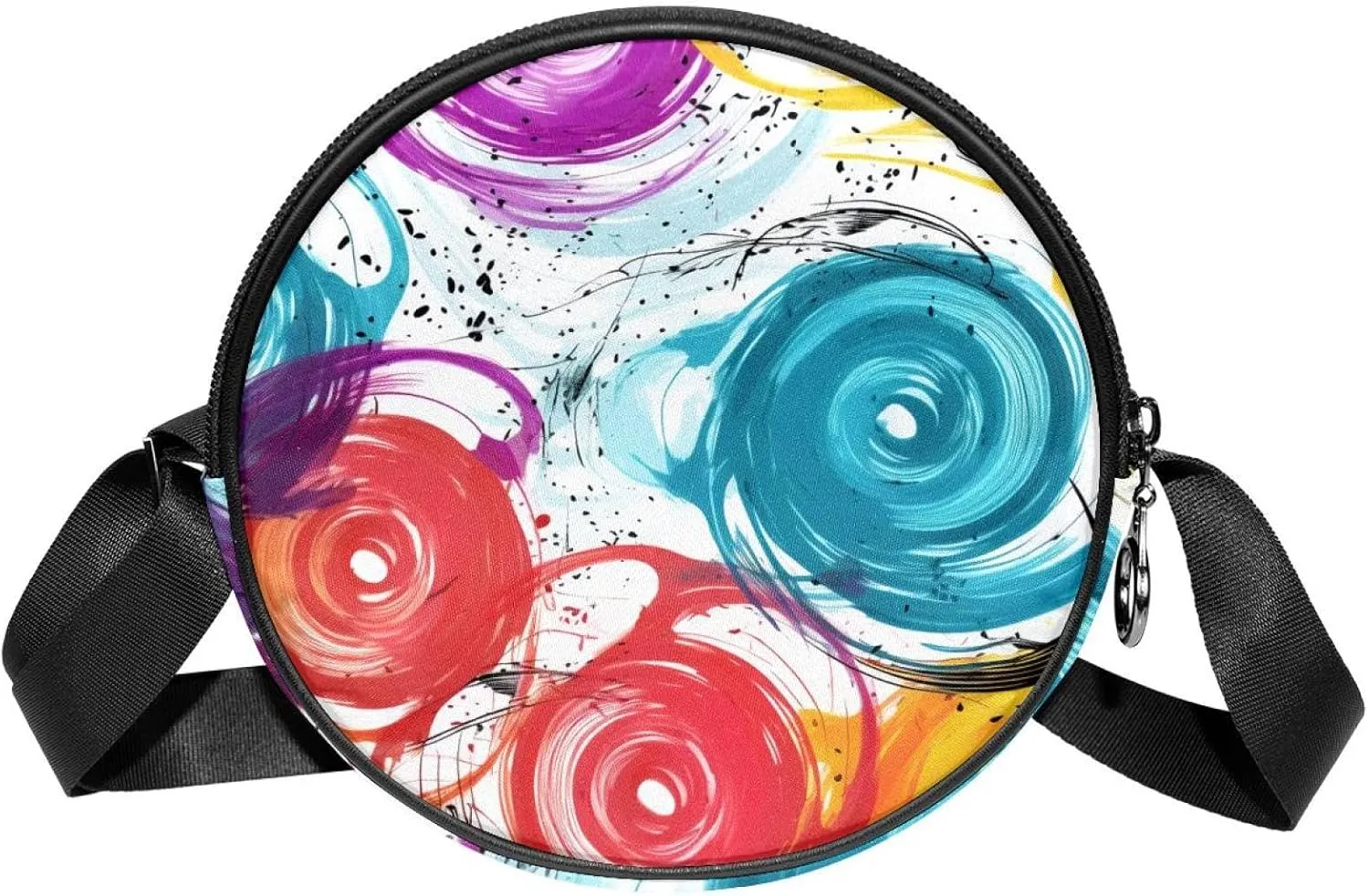 Crossbody Bags for Women,Crossbody Bag Men,Small Sling Bag,Circles Colorful Doodle Swirl,Crossbody Purse