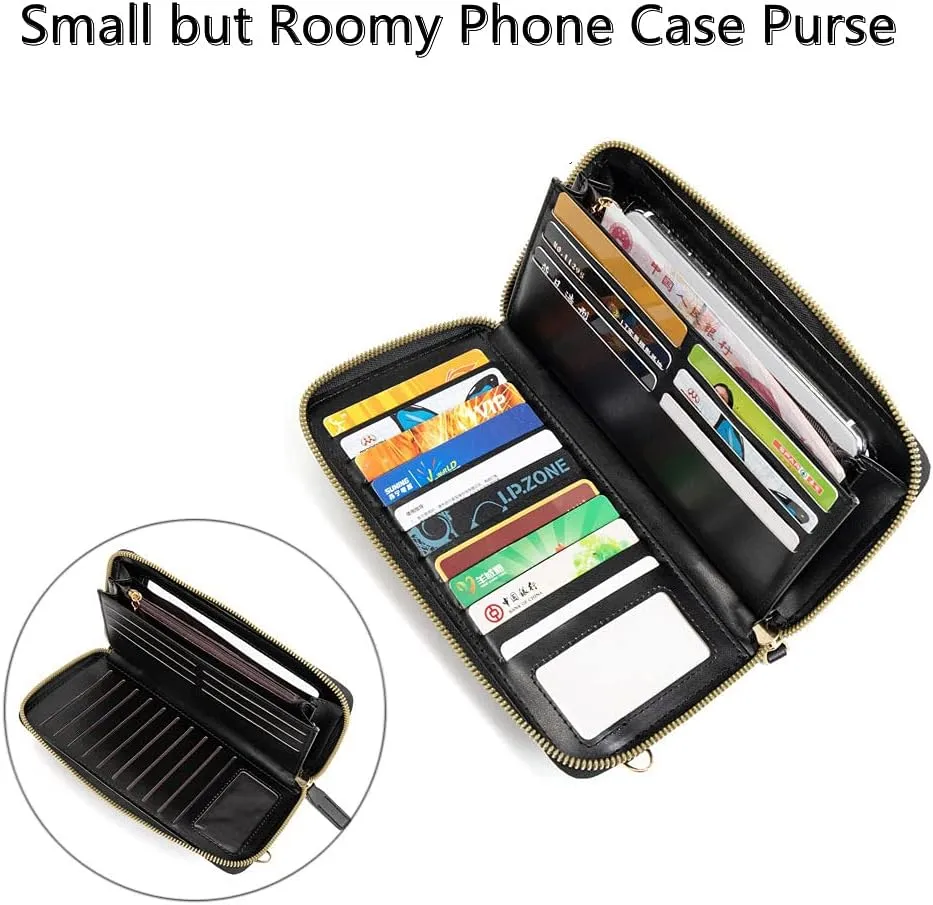 Crossbody Mobile Phone Bag for Samsung Galaxy A2 Core Touch Screen Cell Phone Wallet Purse for Women Leather Handbag Clutch with Credit Card Slots Shoulder Strap for Girls Gift,Grey