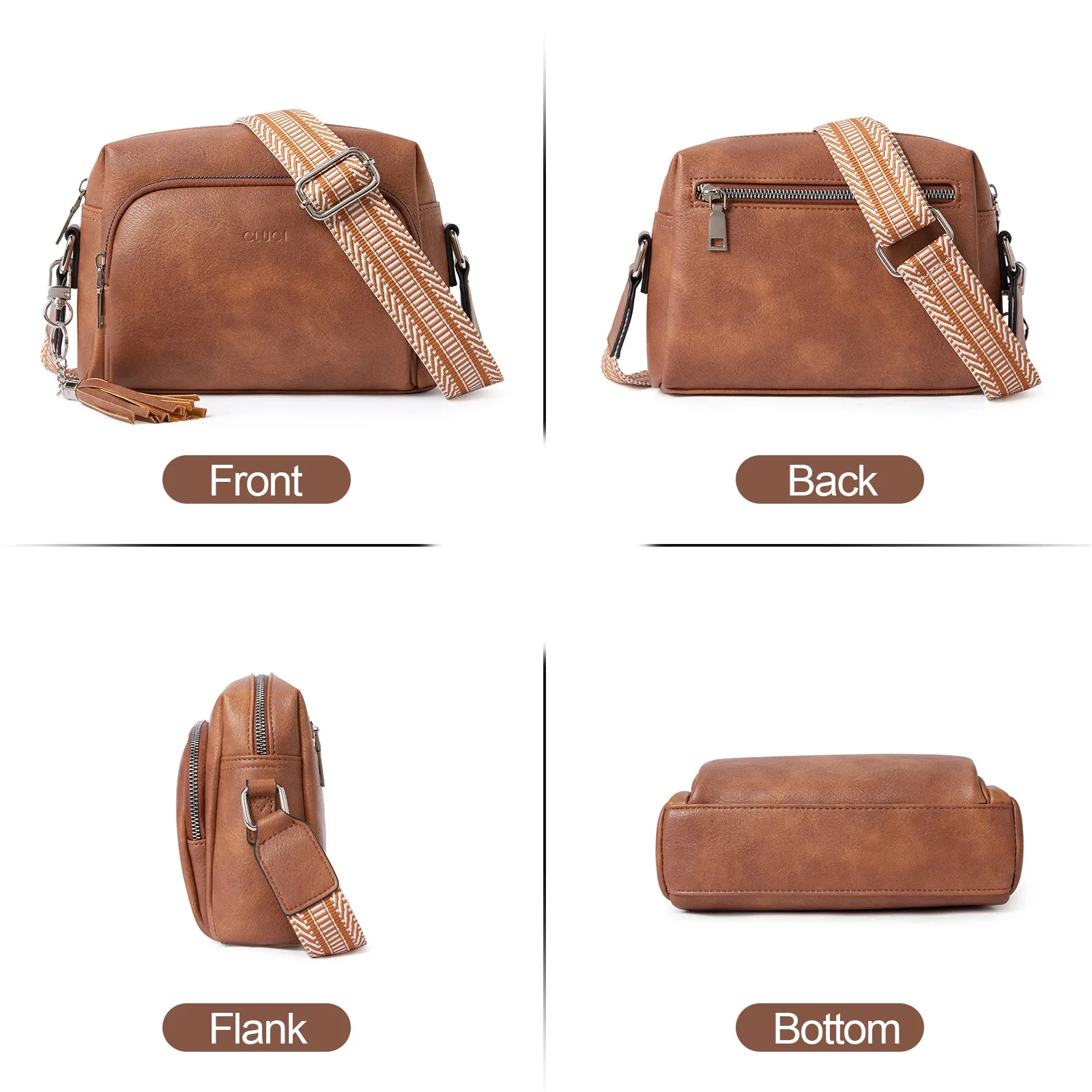 Crossbody Purses for Women Vegan Leather Crossbody Bags with Adjustable Wide Strap