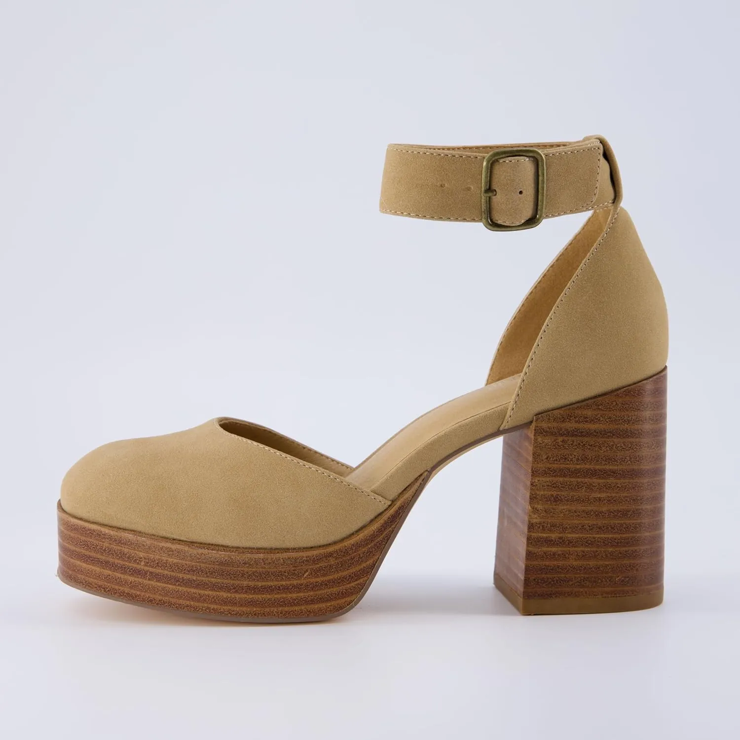 CUSHIONAIRE Women's Tanner Leather stack block heel with Memory Foam Padding, Wide Widths Available