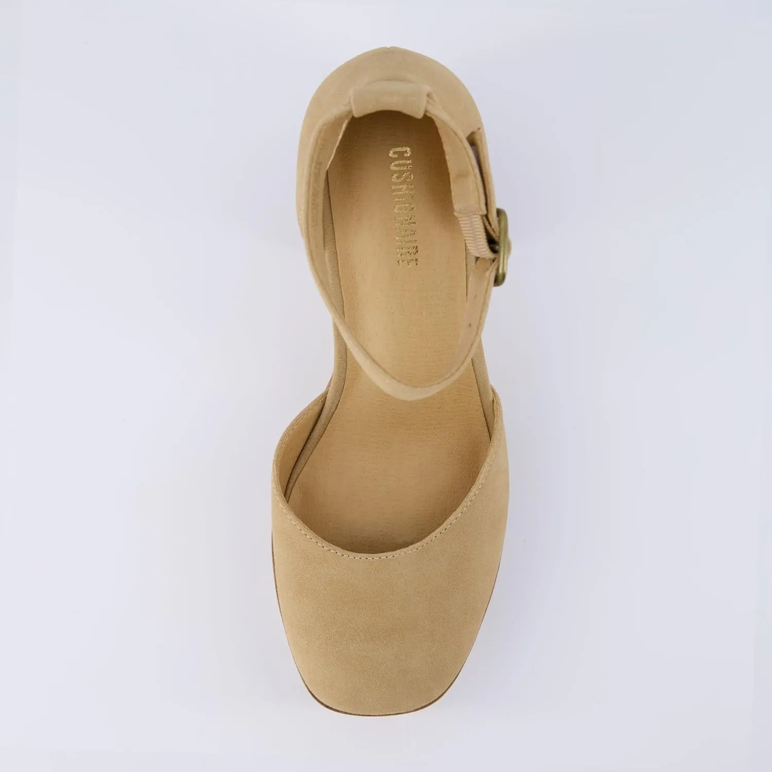 CUSHIONAIRE Women's Tanner Leather stack block heel with Memory Foam Padding, Wide Widths Available