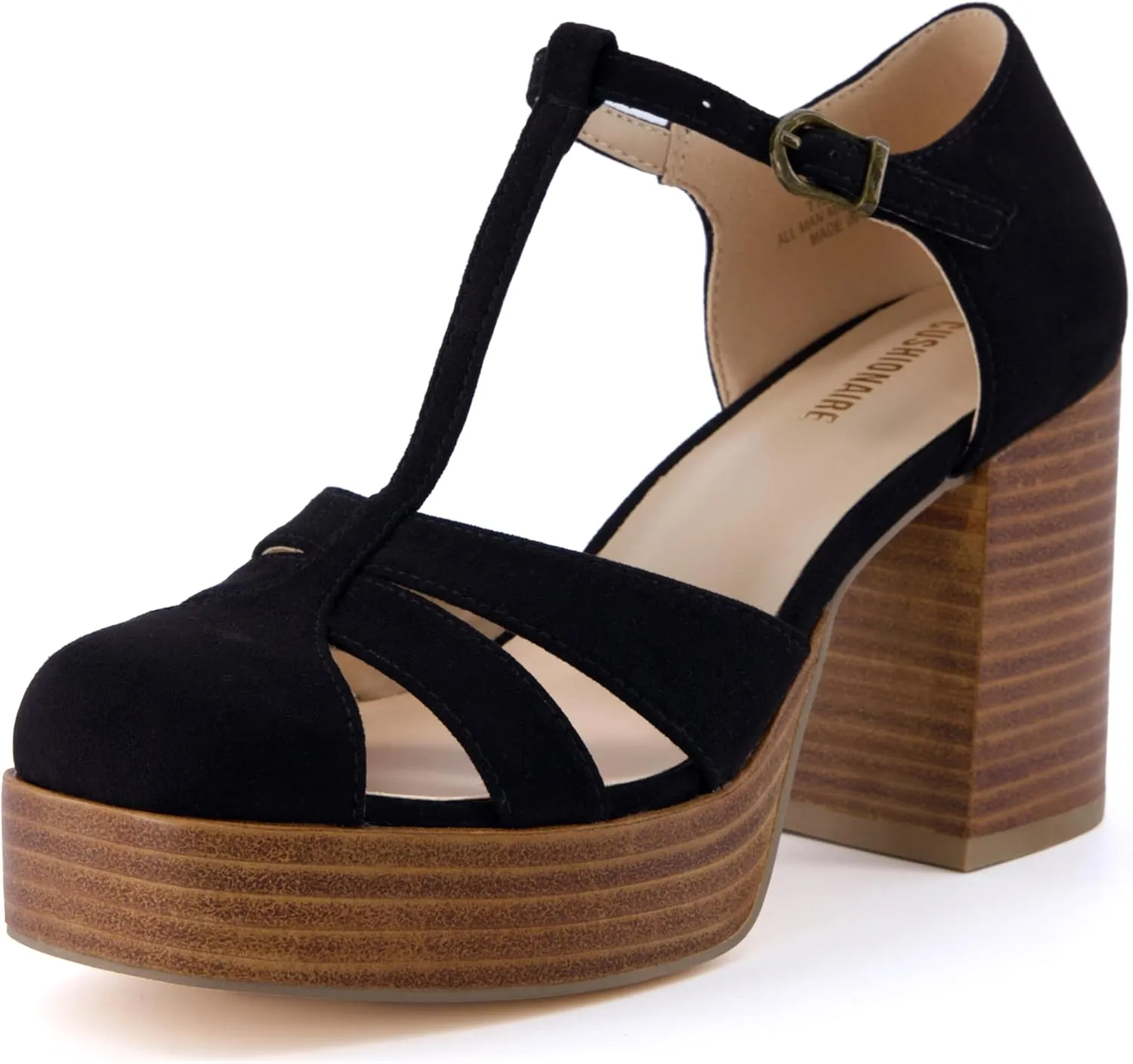 CUSHIONAIRE Women's Tizzy Mary Jane Platform Heels  Memory Foam, Wide Widths Available