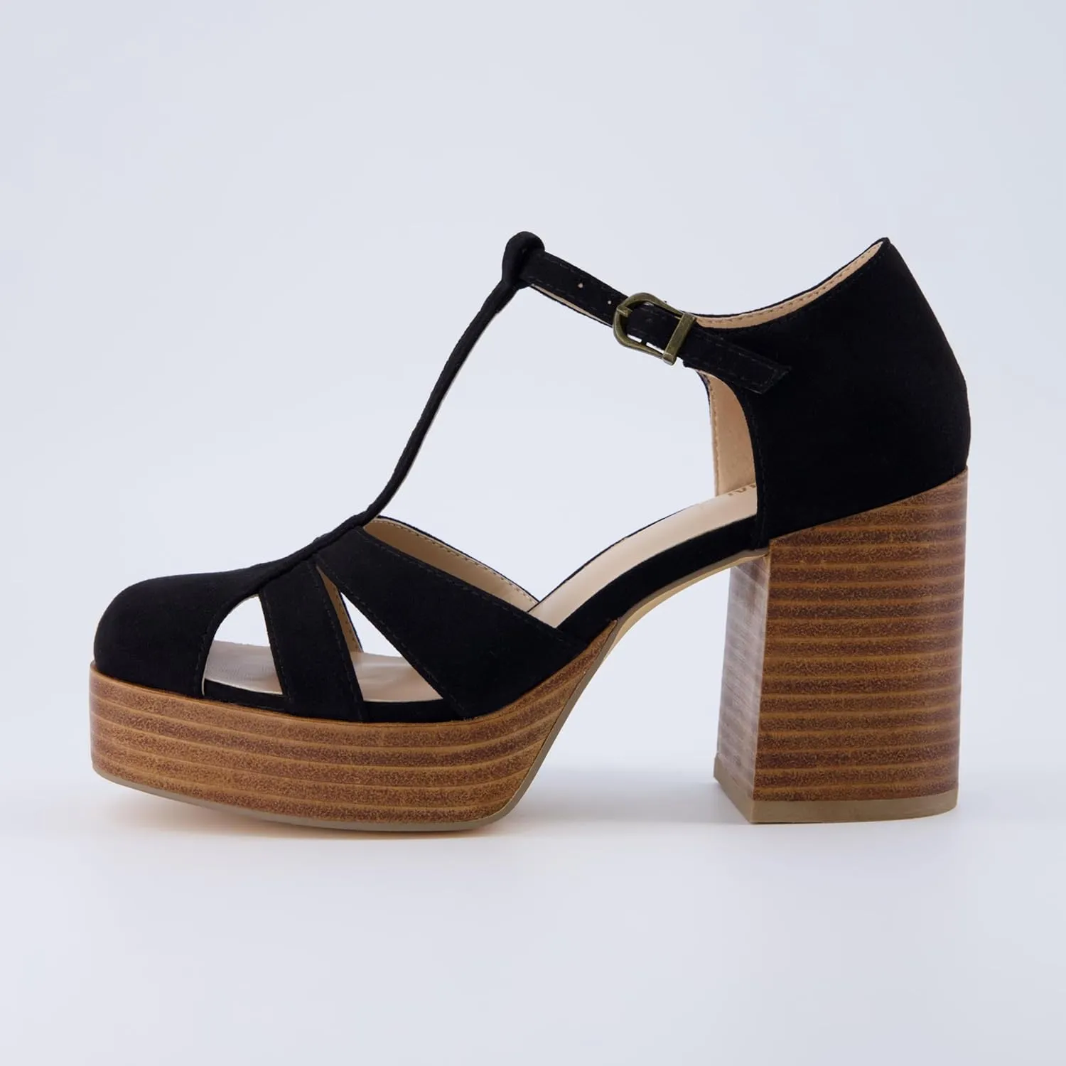 CUSHIONAIRE Women's Tizzy Mary Jane Platform Heels  Memory Foam, Wide Widths Available