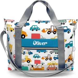 Custom Kids Cartoon Car Bus Monster Duffel Overnight Dance Bag for Girls Personalized Dance Duffle Bag for Women Girls Customized Kids Gifts