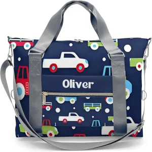 Custom Kids Taxi Red Truck Duffel Overnight Dance Bag for Girls Personalized Dance Duffle Bag for Women Girls Customized Kids Gifts