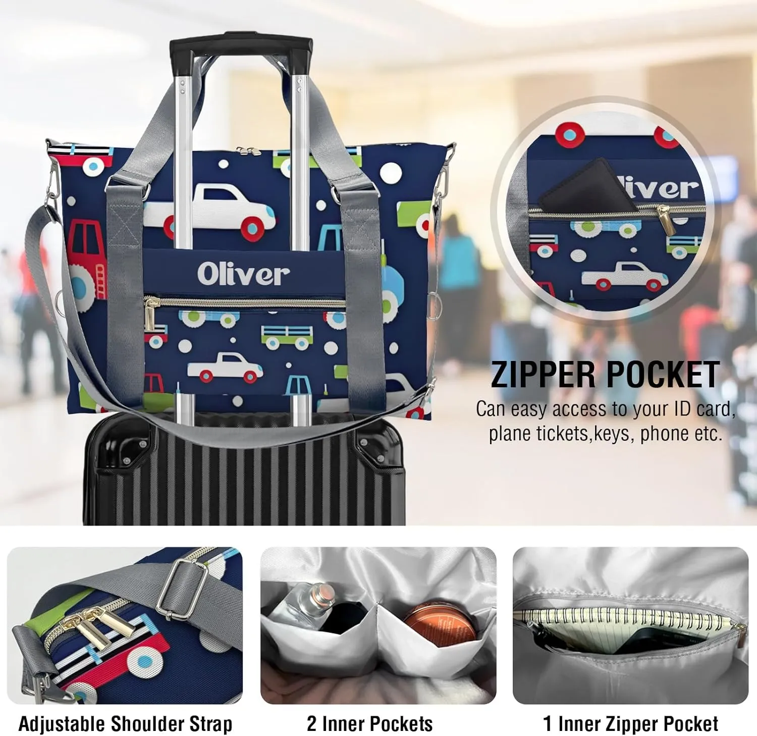 Custom Kids Taxi Red Truck Duffel Overnight Dance Bag for Girls Personalized Dance Duffle Bag for Women Girls Customized Kids Gifts