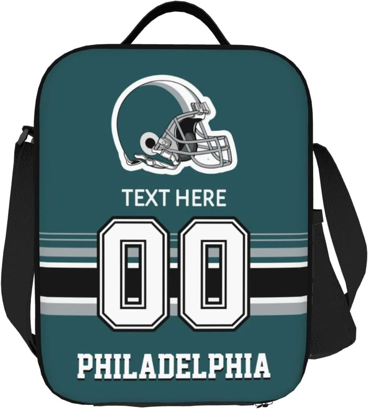 Custom Philadelphia Lunch Bag Gifts For Men Women Fans, Personalized Name And Number Lunch Box Adjustable Shoulder Straps Insulated Lunch Bags For Work Picnic Travel