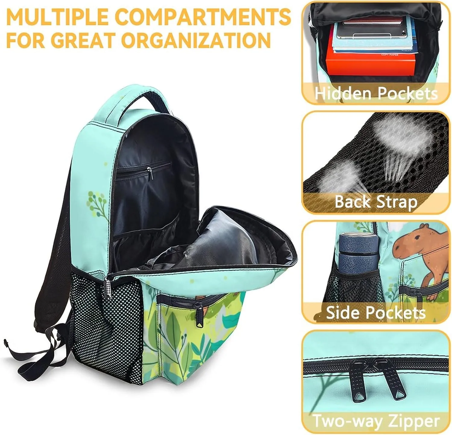 Custom School Backpack for Girls, 17 Inch Blue Backpacks for Kindergarten, Cute Lightweight Bookbag for Kids
