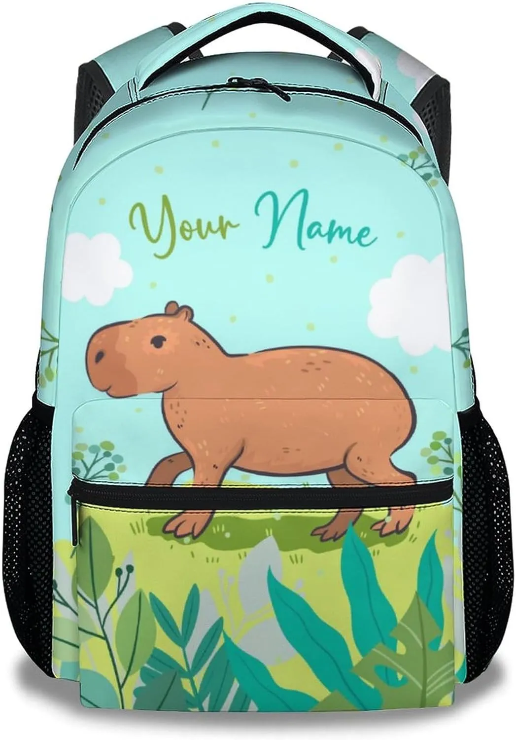 Custom School Backpack for Girls, 17 Inch Blue Backpacks for Kindergarten, Cute Lightweight Bookbag for Kids
