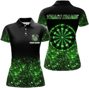 Customized Name, Team Name Jersey, Grunge Turquoise Panther Dart Shirts Polo & Quarter Zip Women Dart