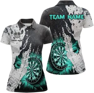 Customized Name, Team Name Jersey, Lightning Grunge Dartboard 3D Printed Darts Shirts for Women, Darts