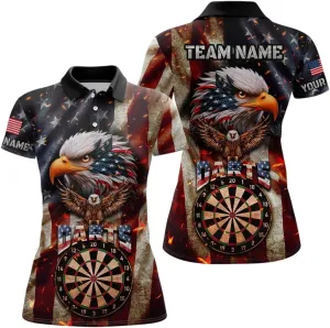 Customized Name, Team Name Jersey, Turquoise Lightning Dragon Dart Shirt for Women, Strike Darts Team