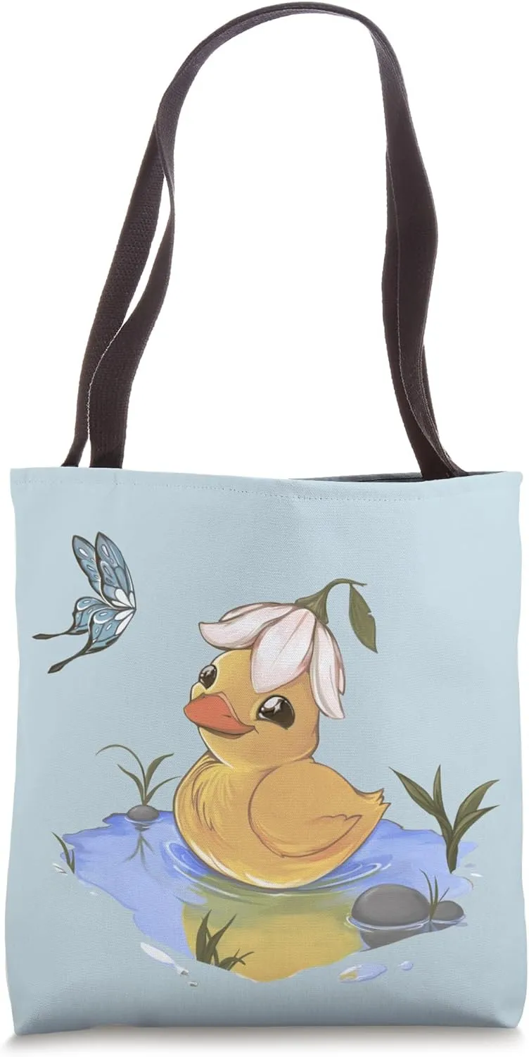Cute, Adorable, Puddles The Duck Tote Bag