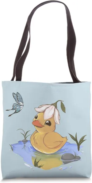Cute, Adorable, Puddles The Duck Tote Bag
