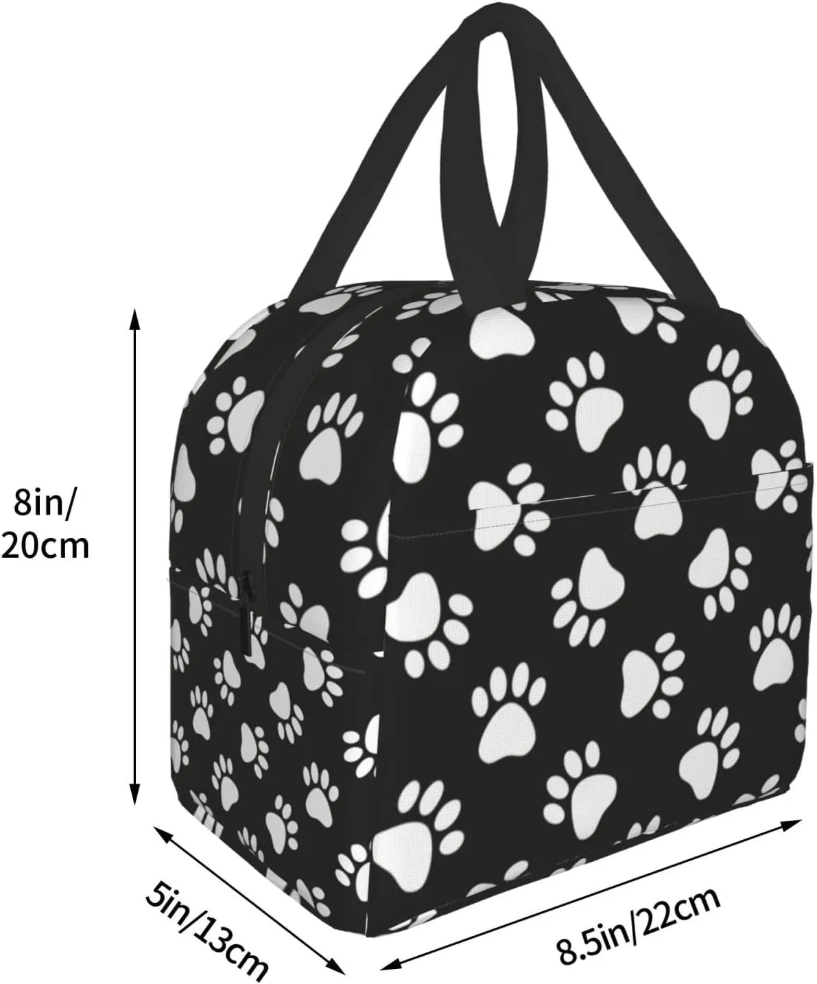 Cute Dog Paws Print Lunch Bag Compact Tote Bag Animal Footprints Reusable Lunch Box Container For Women Men School Office Work