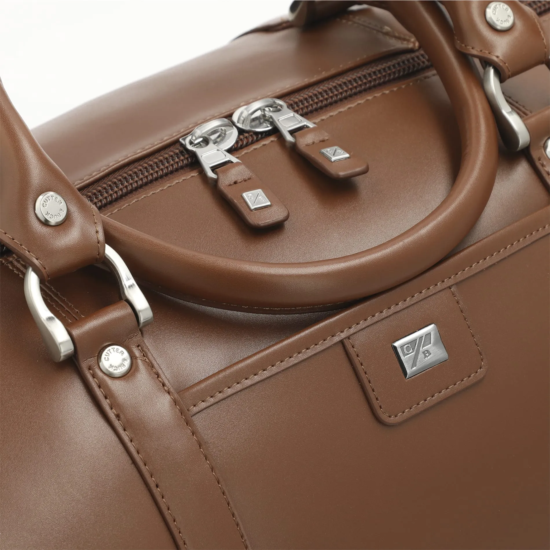 Cutter & Buck® 19" Leather Weekender Duffel Bag