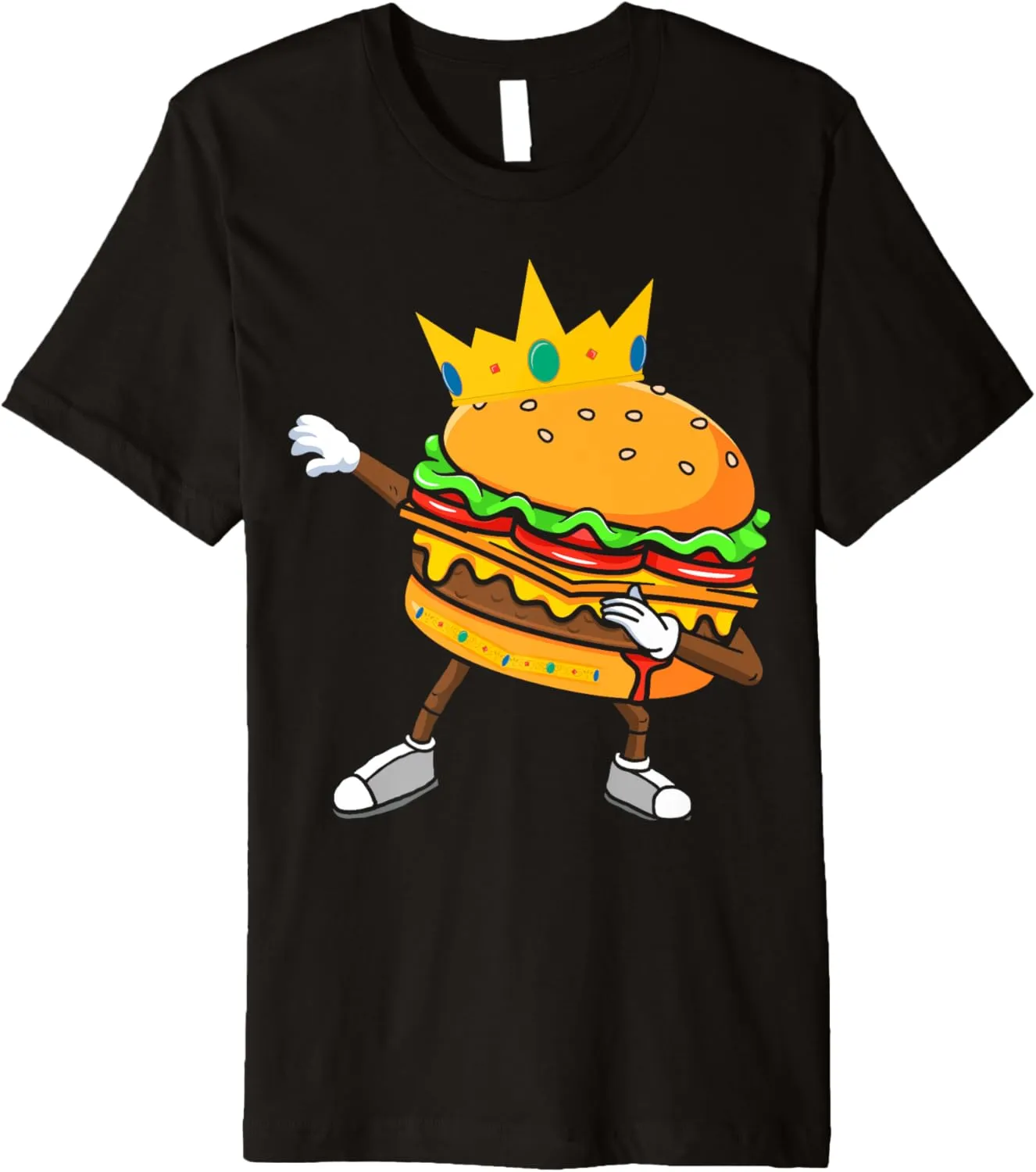 Dabbin King Of Burgers Burger Dab Dancing Men Women Boy Girl Premium T-Shirt