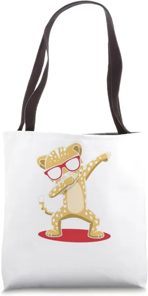 Dabbing Cheetah Sunglasses Cool Jungle Dance Design Tote Bag