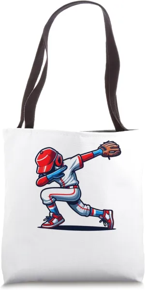 Dabbing Stance Athlete Positioning Sports Baseball Catcher Tote Bag