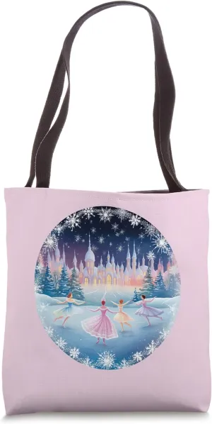 Dancing Ballerinas Little Princesses Christmas Themed Girls Tote Bag