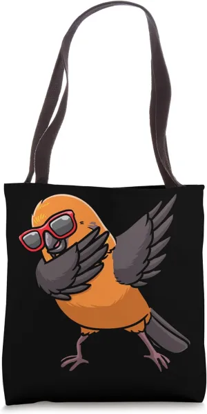 Dancing Common Crossbill Bird With Sunglasses Dabbing Birder Tote Bag