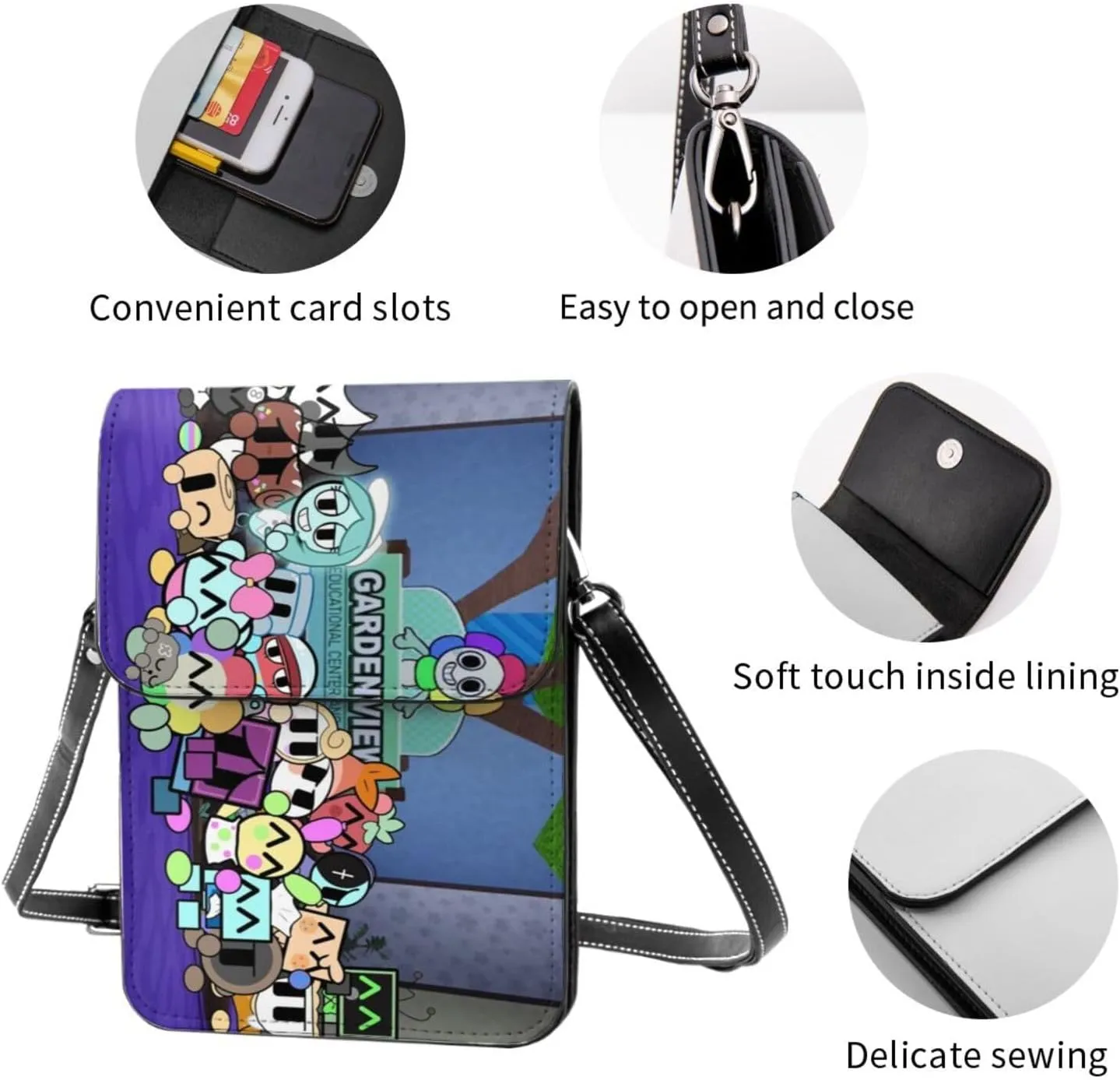 Dandy'S World Bag, Leather Women'S Small Crossbody Designer Phone Bag With Adjustable Strap