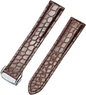 DASEB Genuine Leather Band Alligator Buckle For Omega Watch strap 18mm to 22mm Crocodile Leather Strap for Men's and Women's