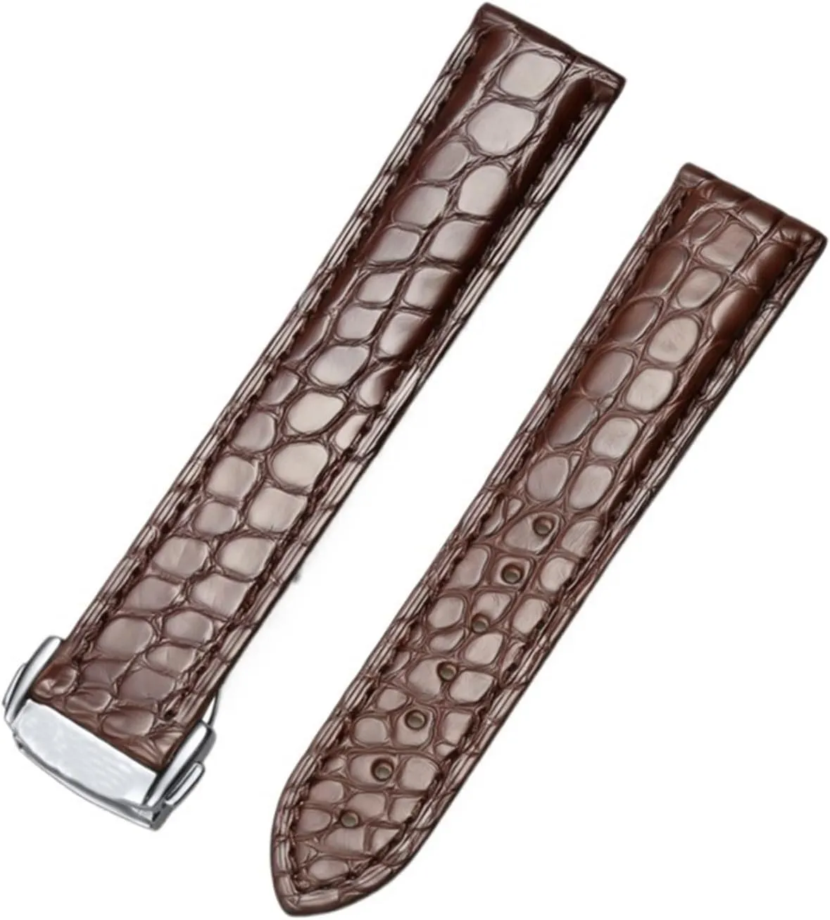 DASEB Genuine Leather Band Alligator Buckle For Omega Watch strap 18mm to 22mm Crocodile Leather Strap for Men's and Women's