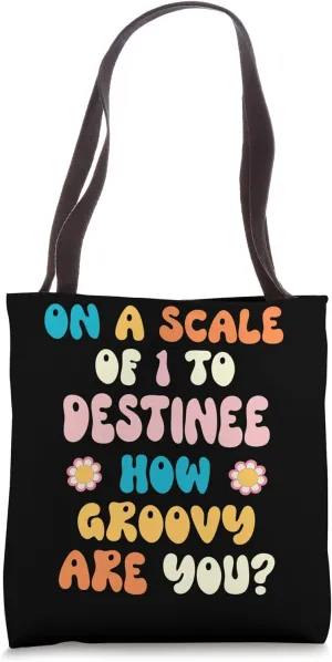 DESTINEE Cute Retro Girls Groovy DESTINEE Personalized Name Tote Bag