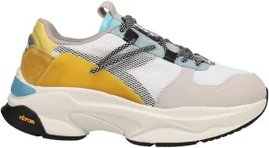 Diadora Mens Terrena Nylon Lace Up Sneakers Shoes Casual - Grey, White, Yellow