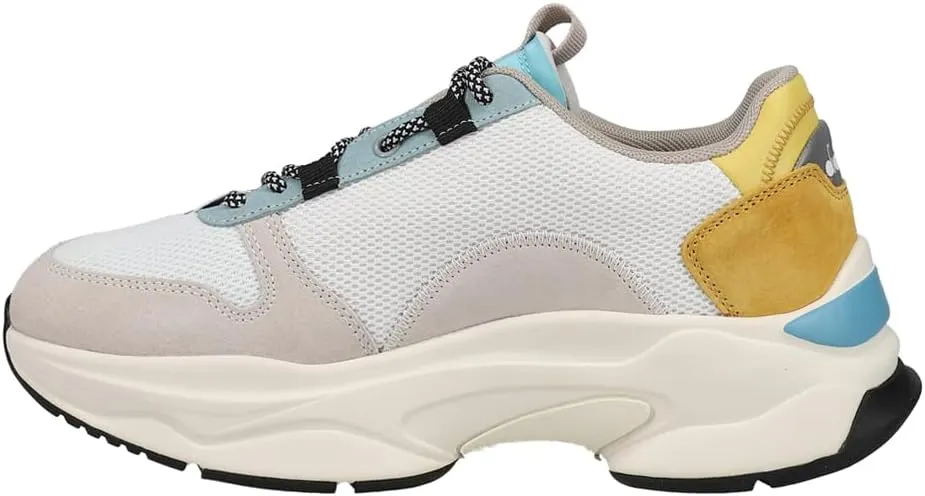 Diadora Mens Terrena Nylon Lace Up Sneakers Shoes Casual - Grey, White, Yellow