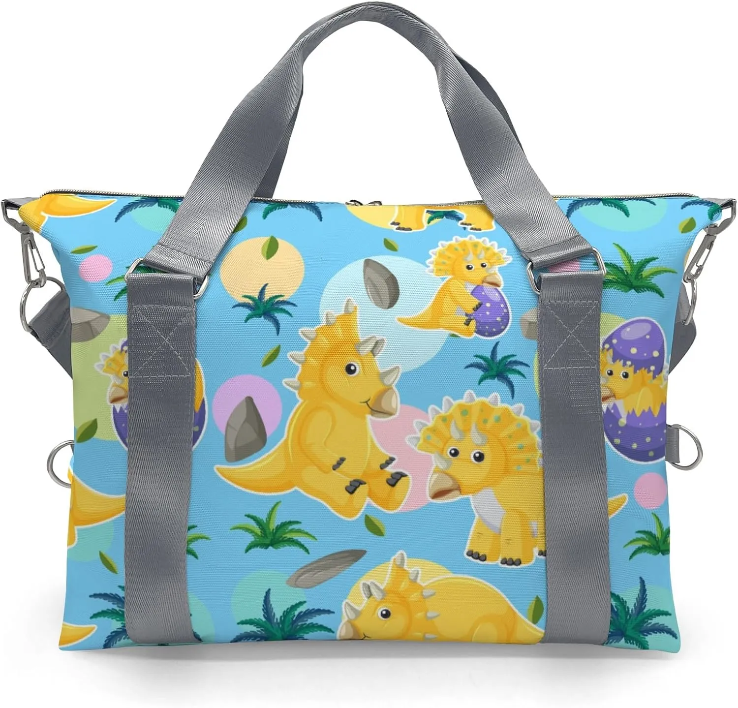 Dinosaur Print Tree Personalized Gym Dance Bag for Girls Boys,Custom Name Sport Duffel Bag Weekender Bags Carry On Travel Duffel Bag